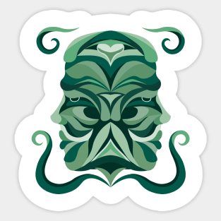 Gemini Zodiac Sign - Green Sticker